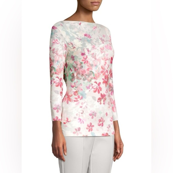 ST. JOHN
Brush-Stroke Floral Stretch Top (T1) - Picture 5 of 9